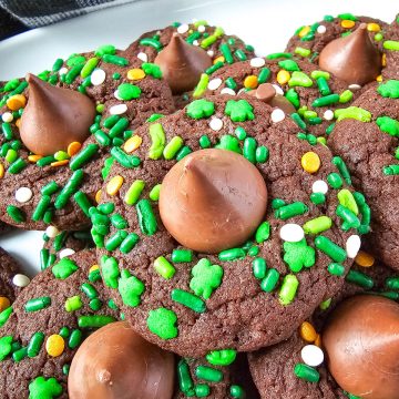 St. Patrick's Day Cookies on tray.