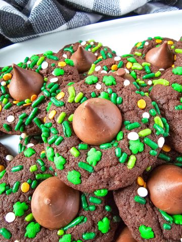 St. Patrick's Day Cookies on tray.