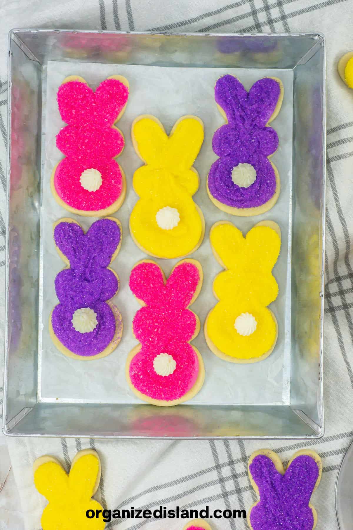 Easter Bunny Sugar Cookies on rack.