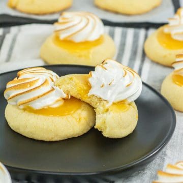 Homemade Lemon Meringue Cookies on plate.