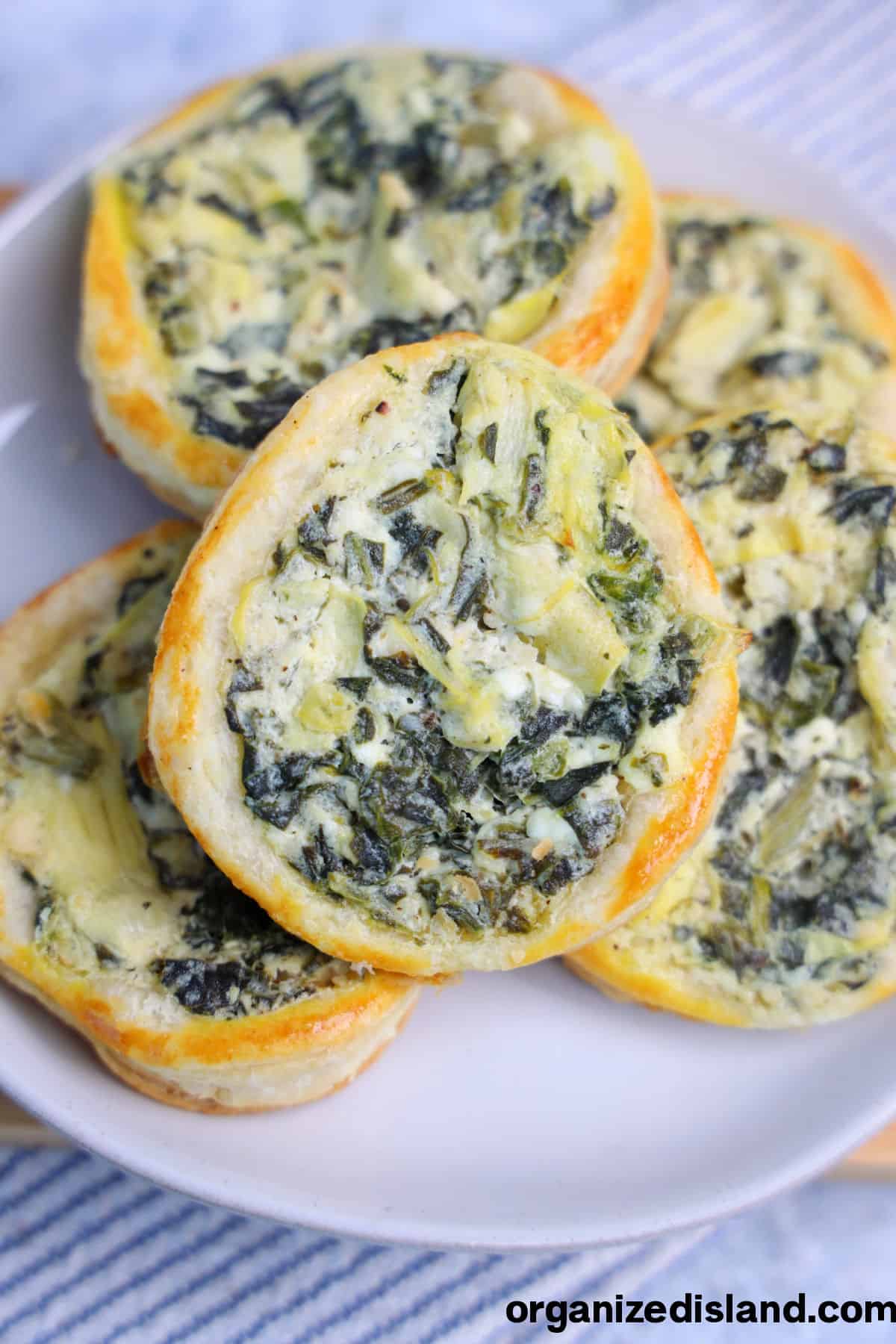 Spinach Tartlet on plate.