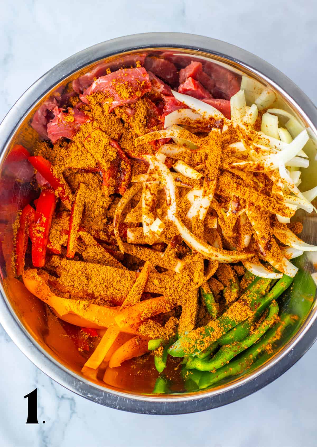 How to Make Oven Steak Fajitas Step 1