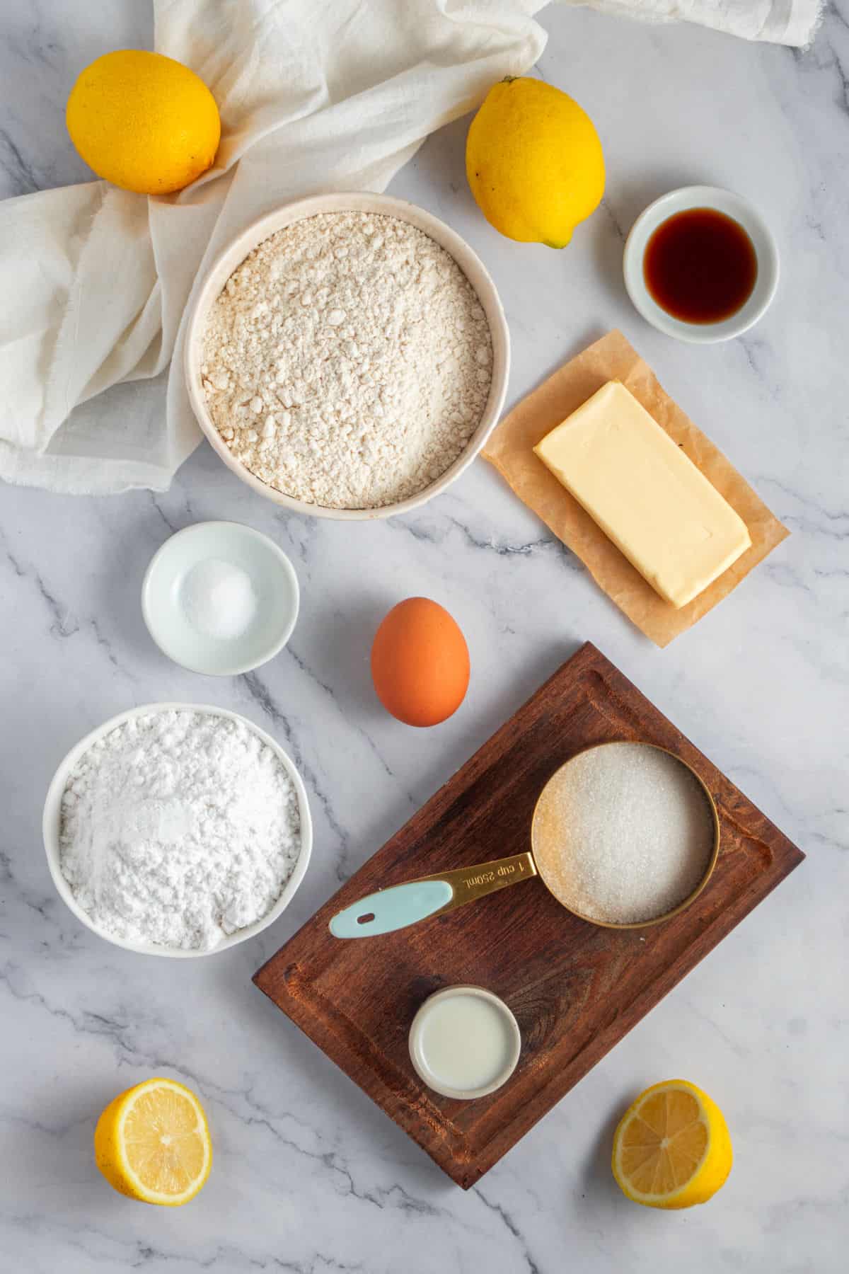 Lemon Shortbread Cookies Ingredients