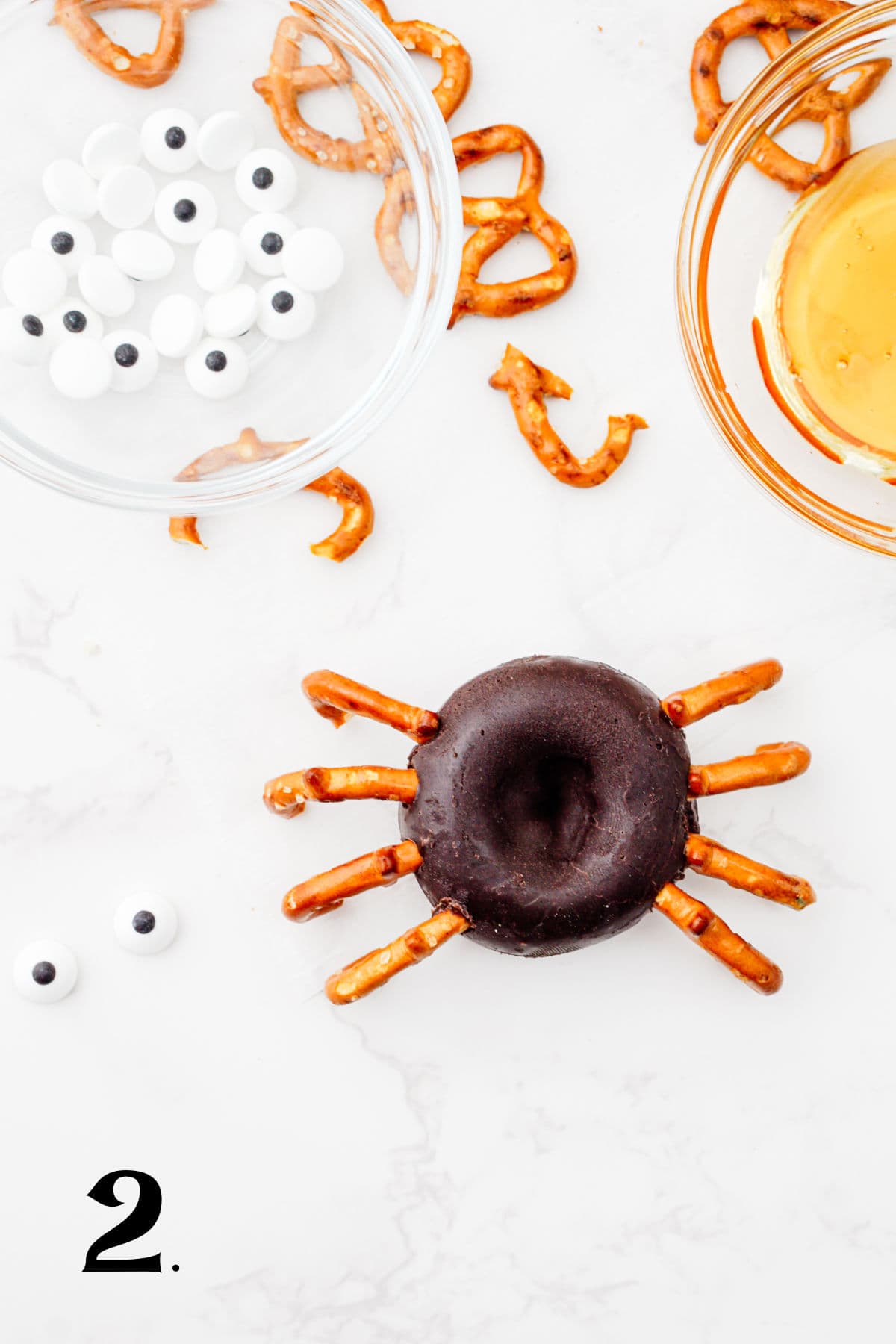 How to Make Mini Donut Spiders Step 2