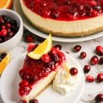 Best Cranberry Orange Cheesecake