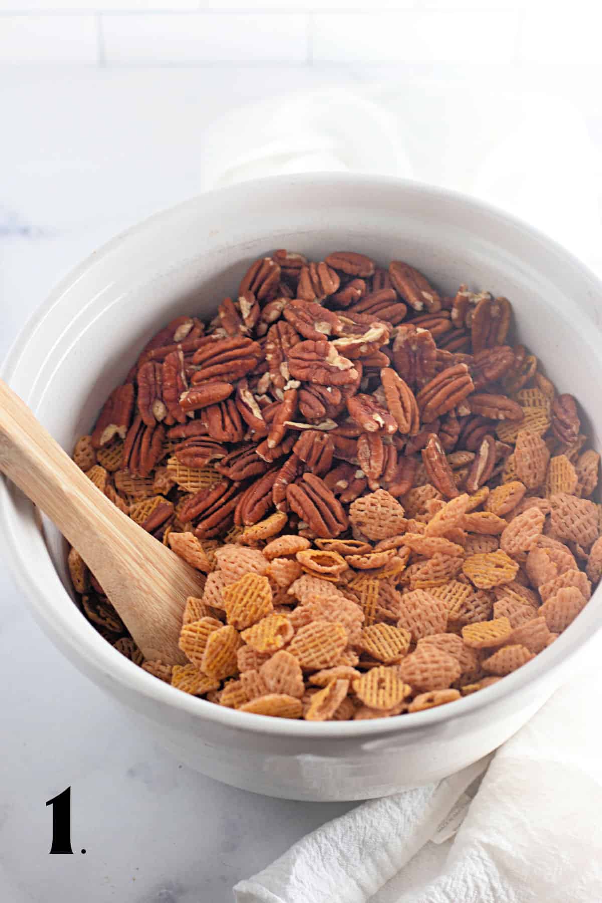 How to MAke Crispix Snack Mix Ingredients Step 1