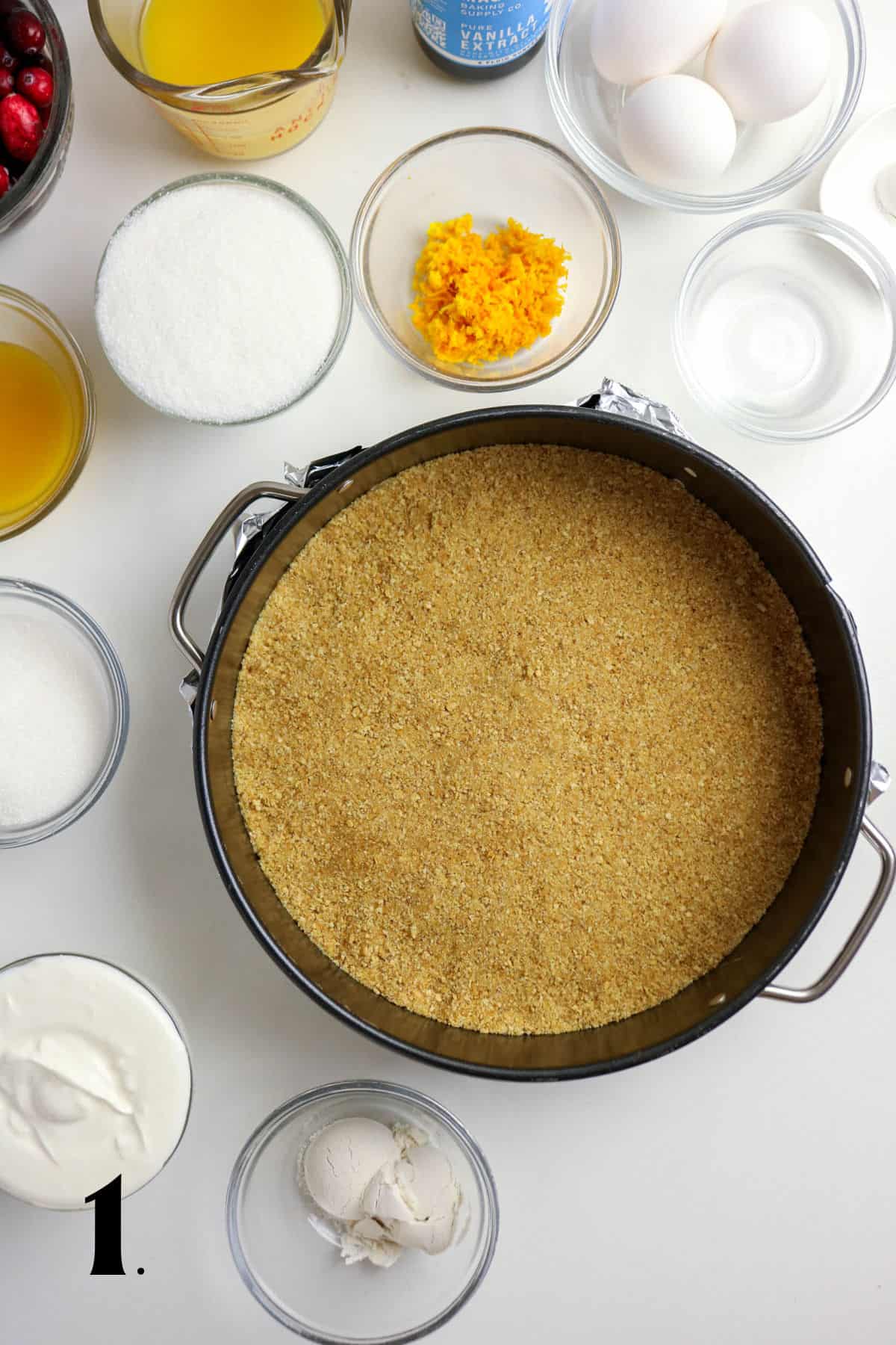How to Make Cranberry Orange Cheesecake Step 1