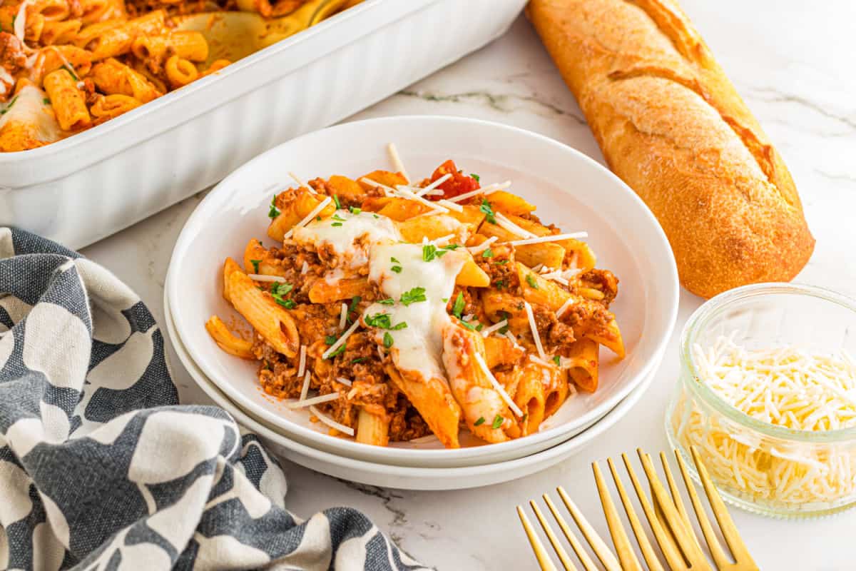 Quick Ground Beef and Pasta Bake Landscape