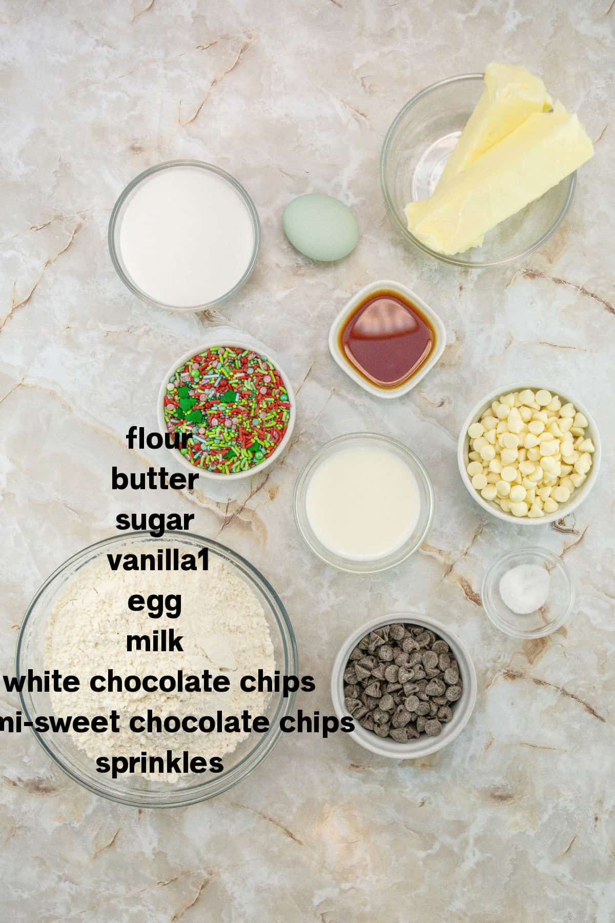 Christmas Butter Cookies Ingrdients