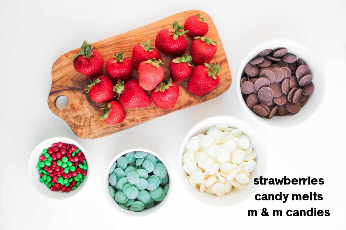 Christmas Chocolate Covered Strawberries Ingredients