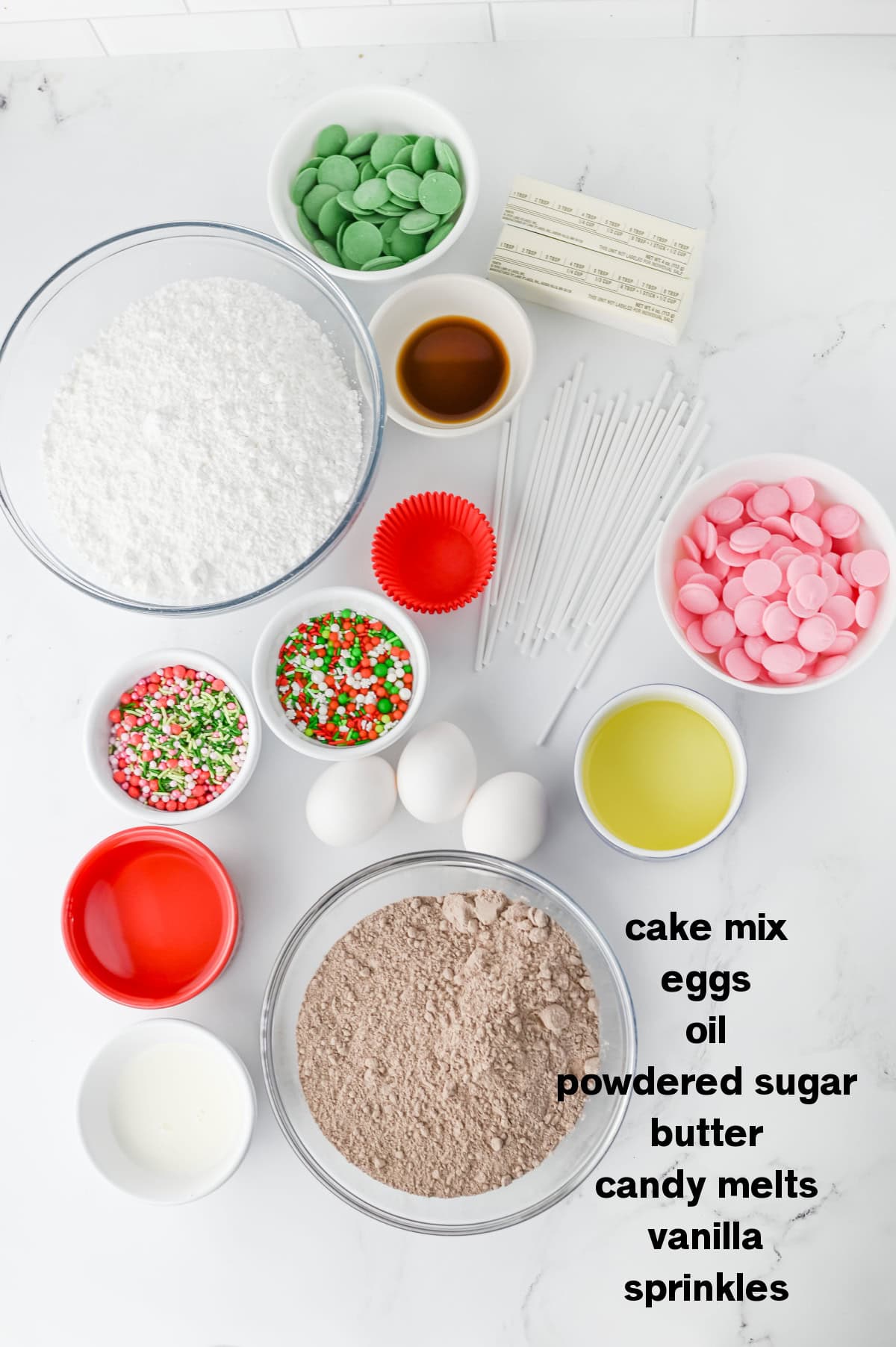 Christmas Tree Cupcakes Ingredients