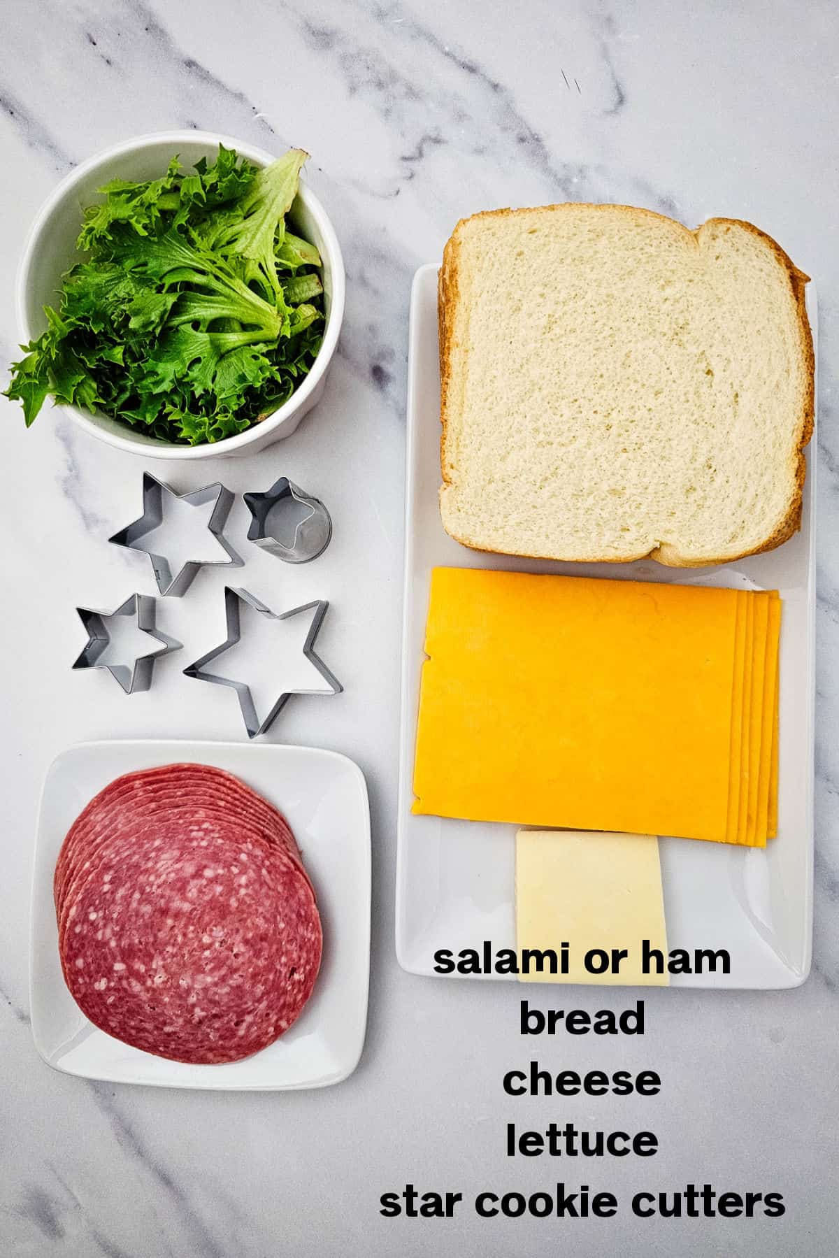 Christmas Tree Sandwich Ingredients