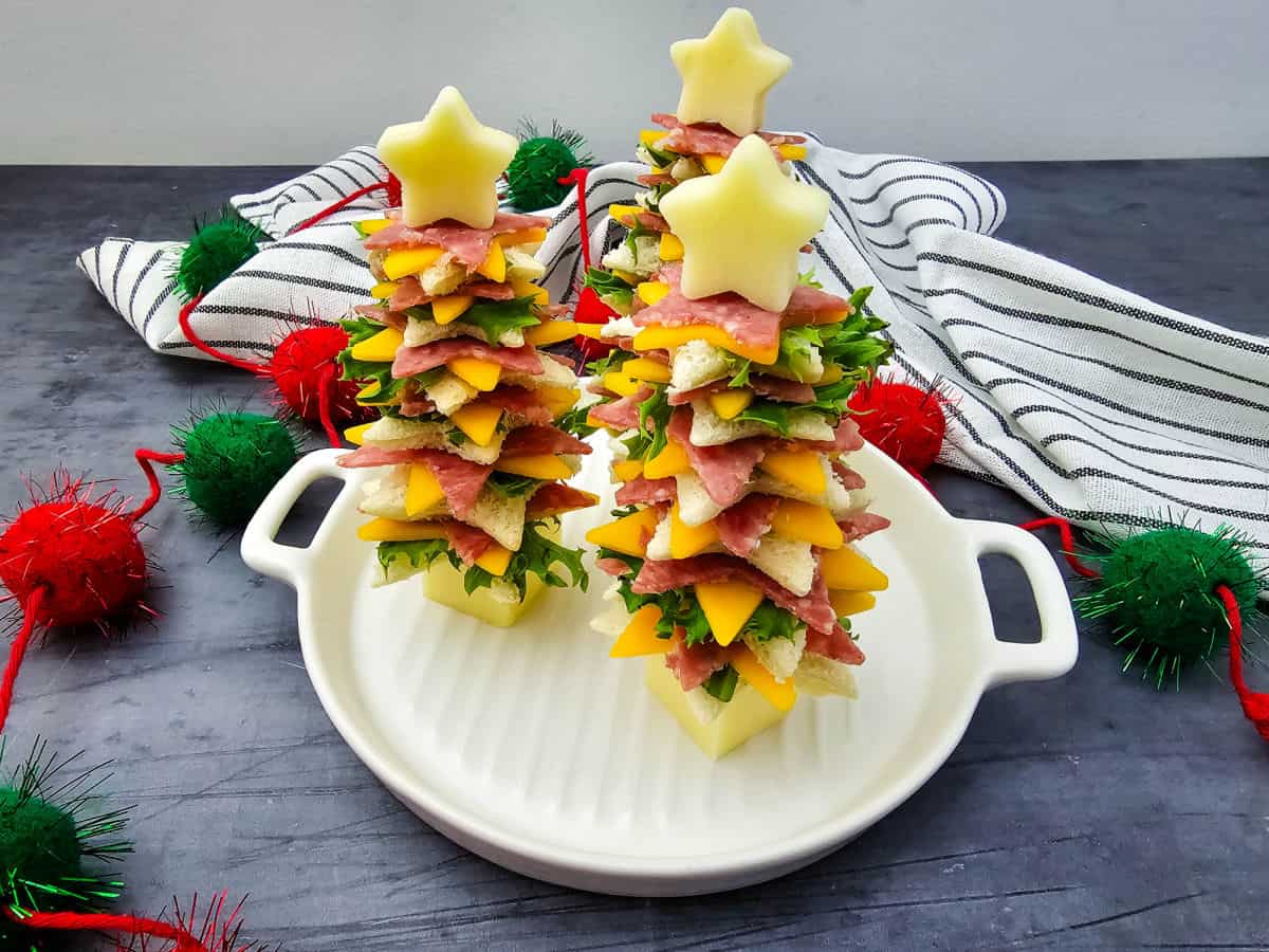 Christmas Tree Sandwich Stacks