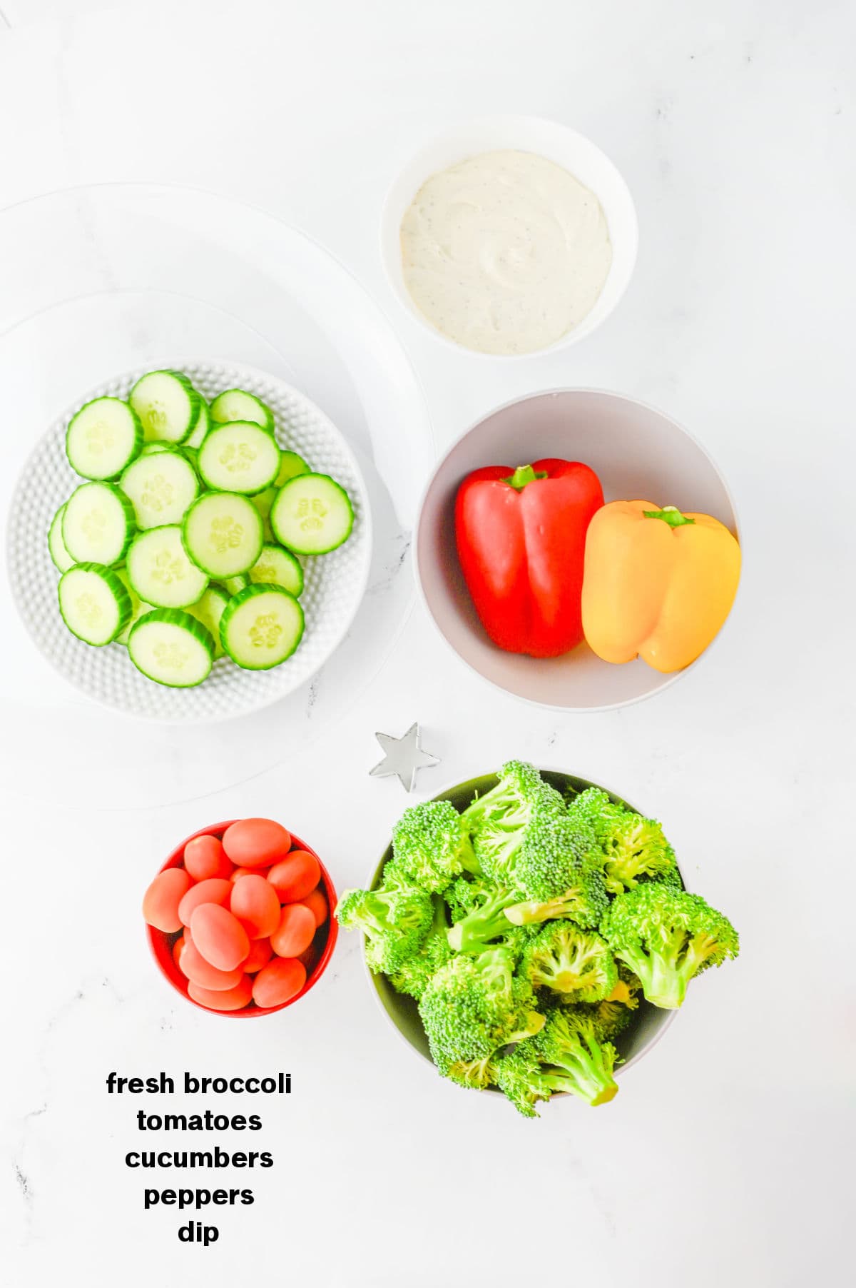 Christmas Wreath Veggie Tray Ingredients