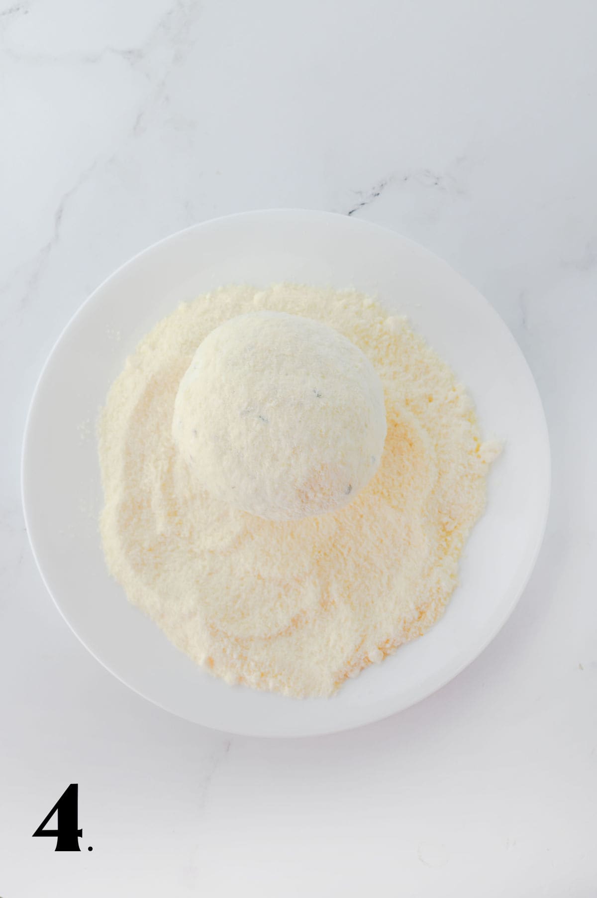 How to MAke a Snowman Cheese Ball Step 4