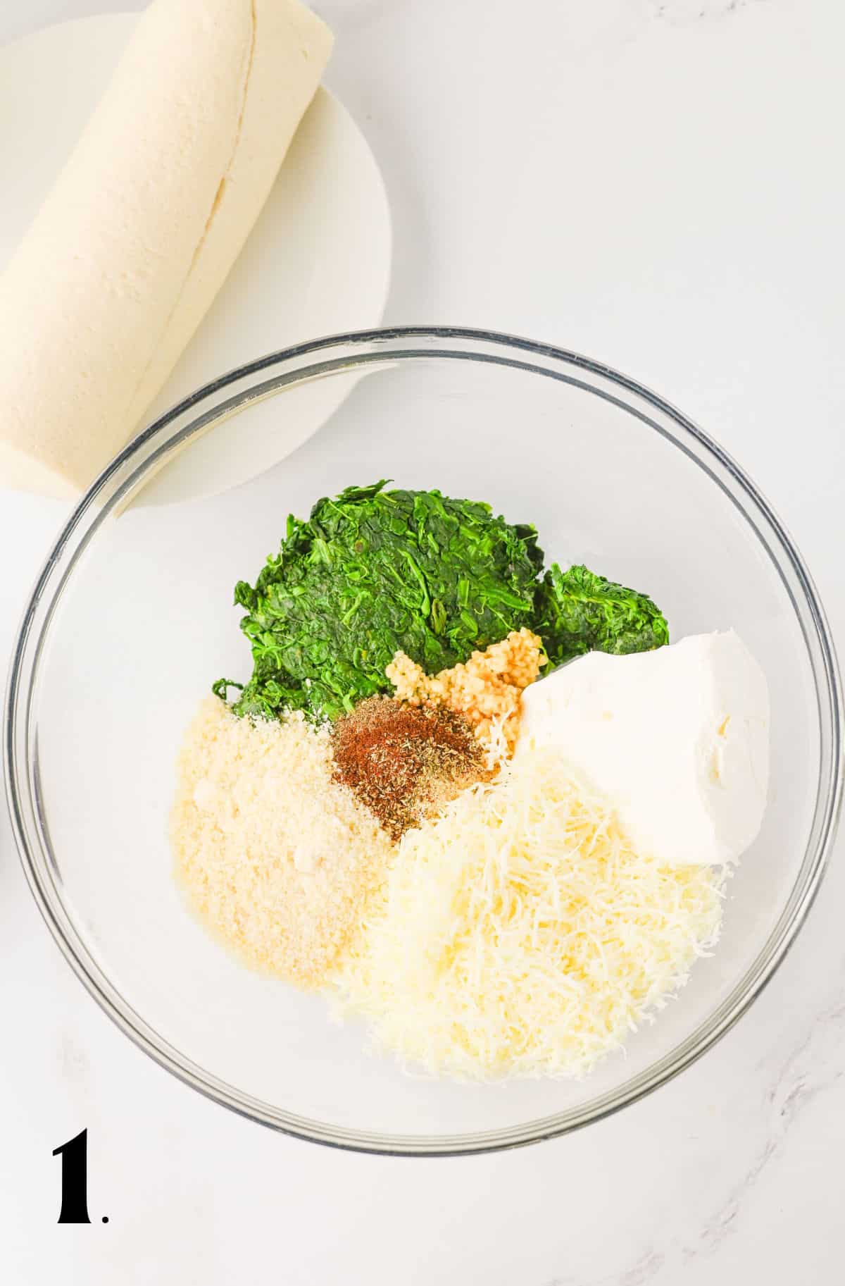 How to Make Spinach Dip Christmas Tree Step 1
