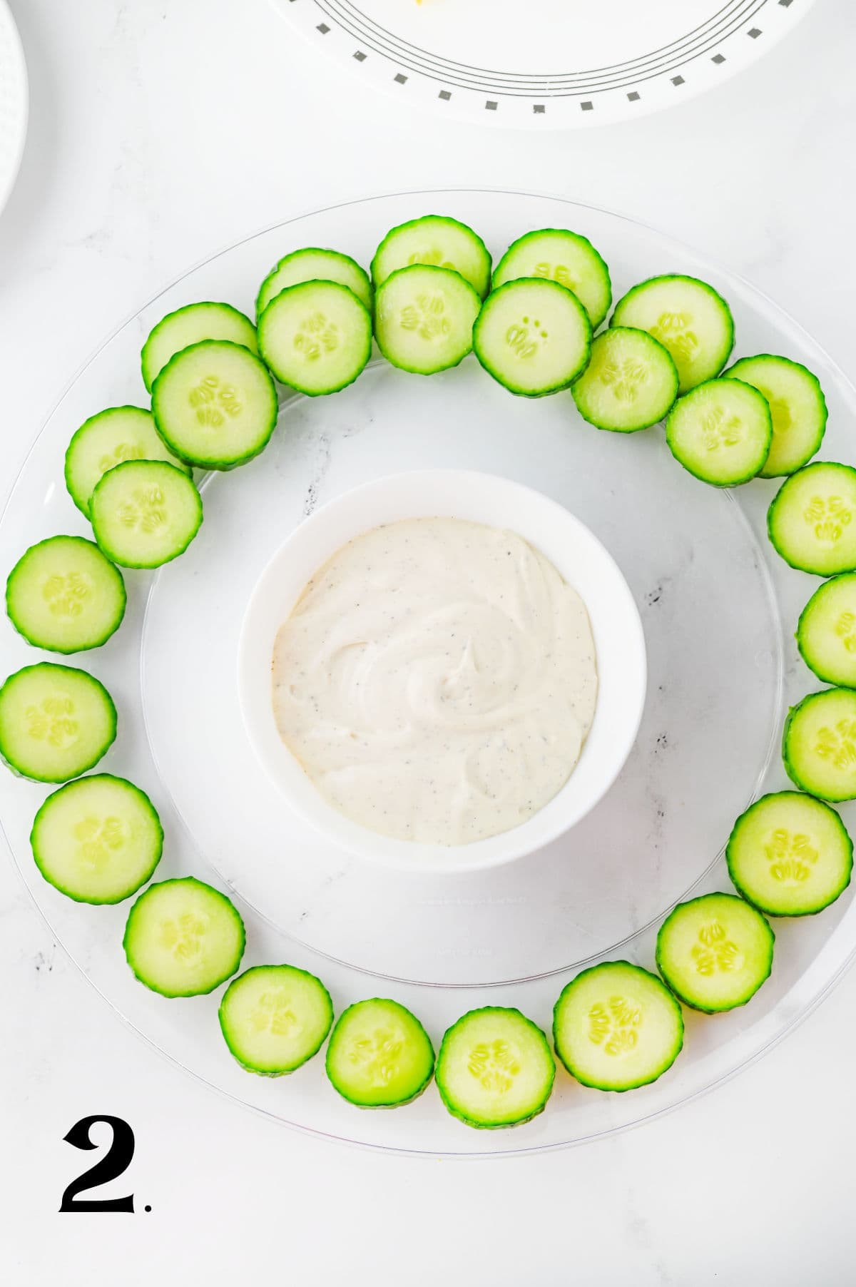 How to Make a Christmas Wreath Veggie Tray Step 2
