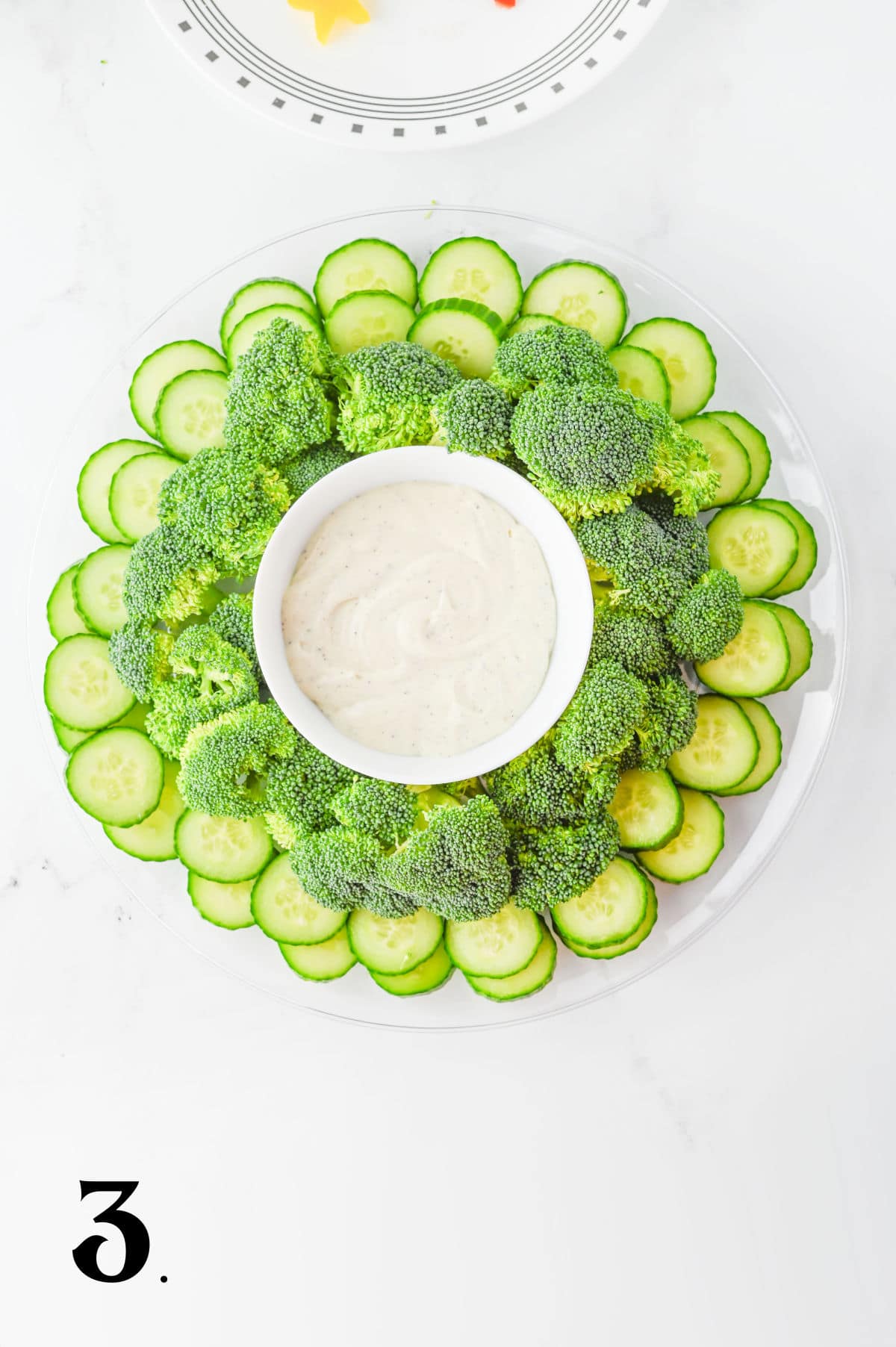 How to Make a Christmas Wreath Veggie Tray Step 3