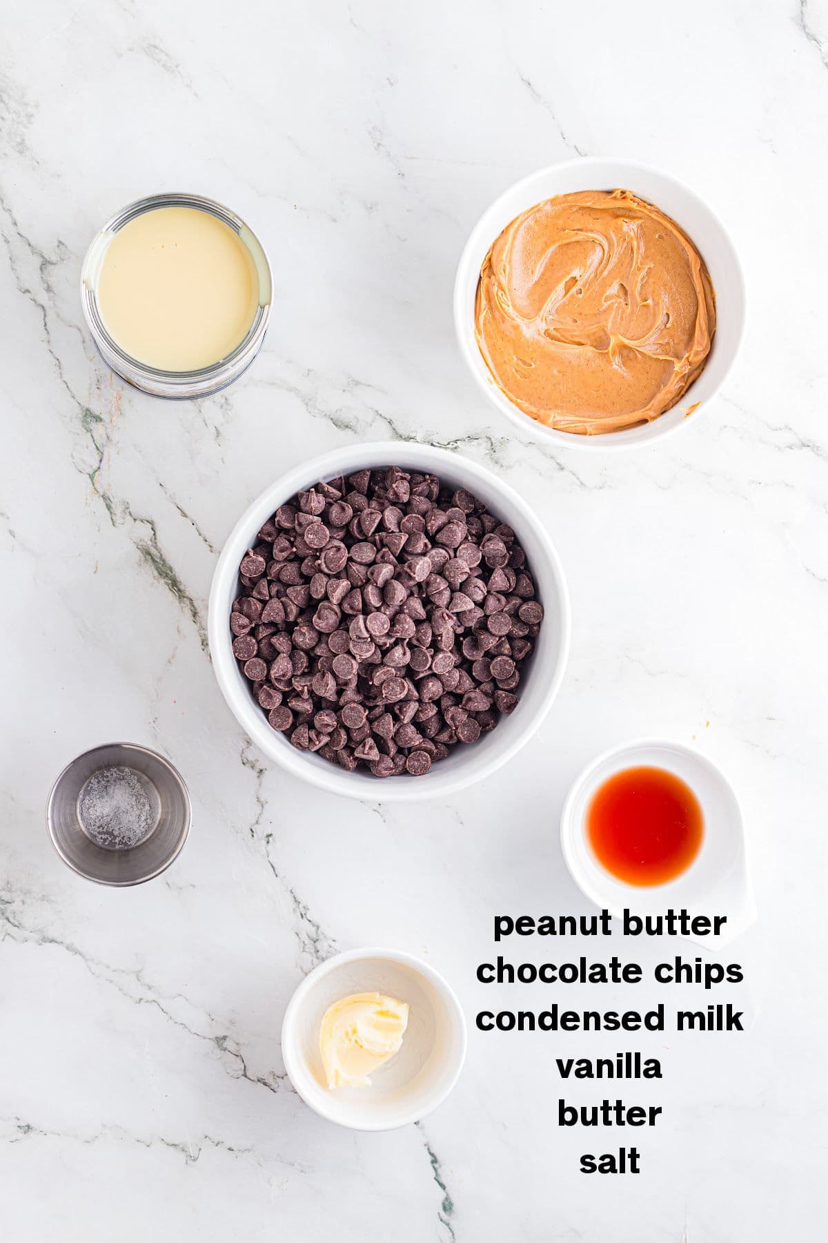 Peanut Butter Fudge Ingredients