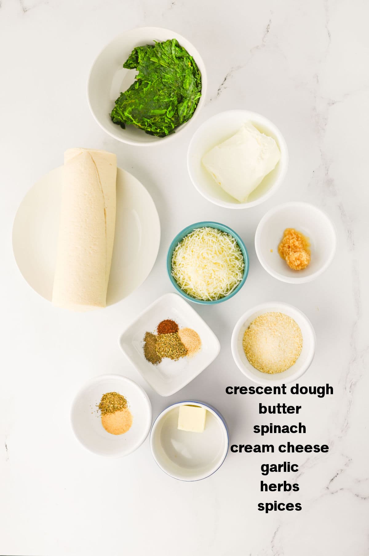 Spinach Dip Christmas Tree Ingredients