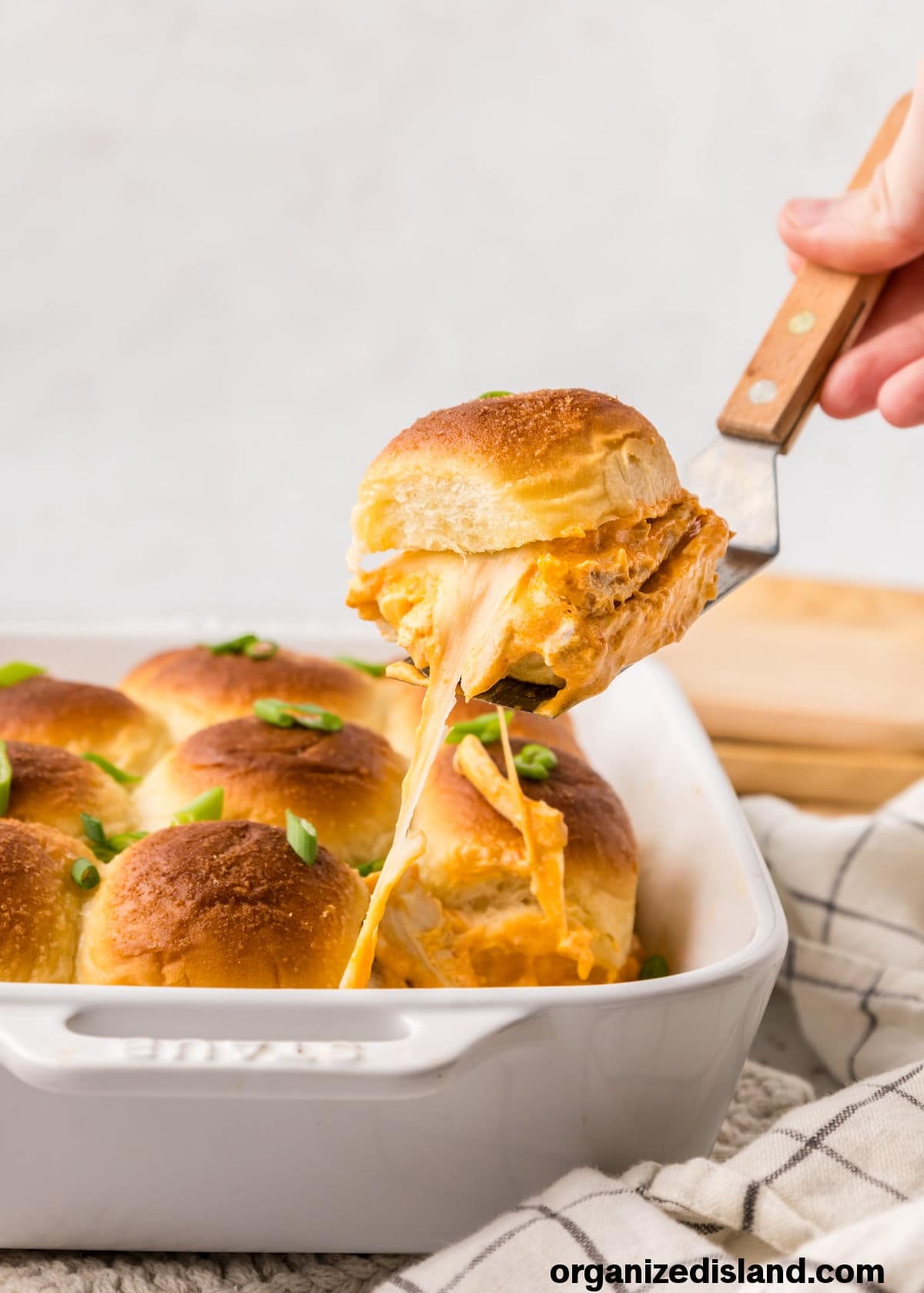 Cheesy Buffalo Chicken Dip Sliders