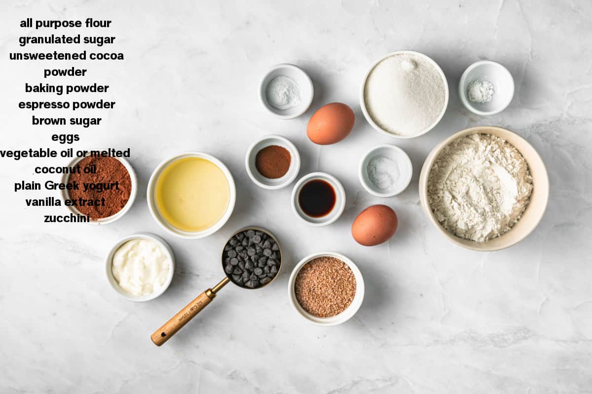 Chocolate and Zucchini Muffins Ingredients