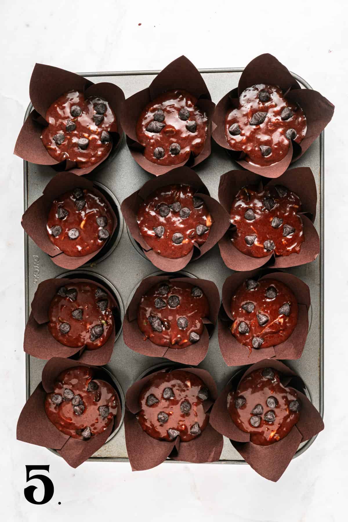 How to Make Chocolate Zucchini Muffins Step 5