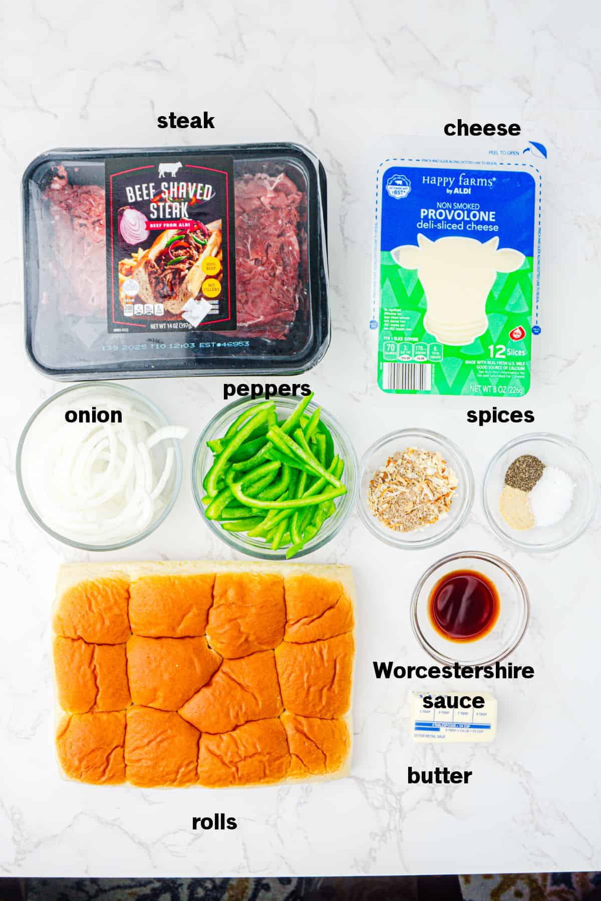 Philly Cheesesteak Sliders Ingredients