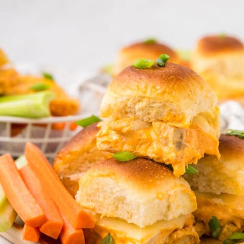 Quick Buffalo Chicken Dip Sliders