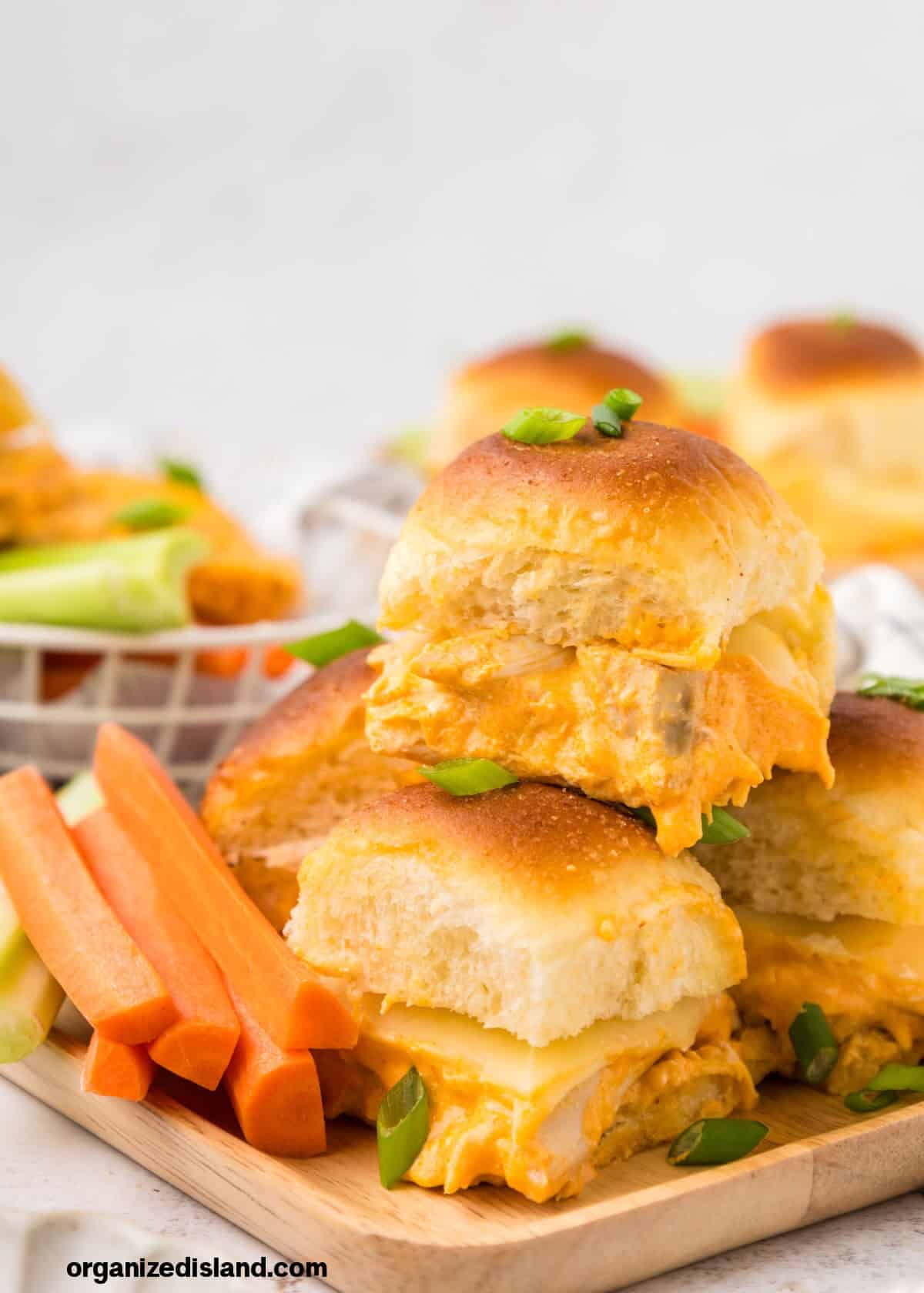 Quick Buffalo Chicken Dip Sliders