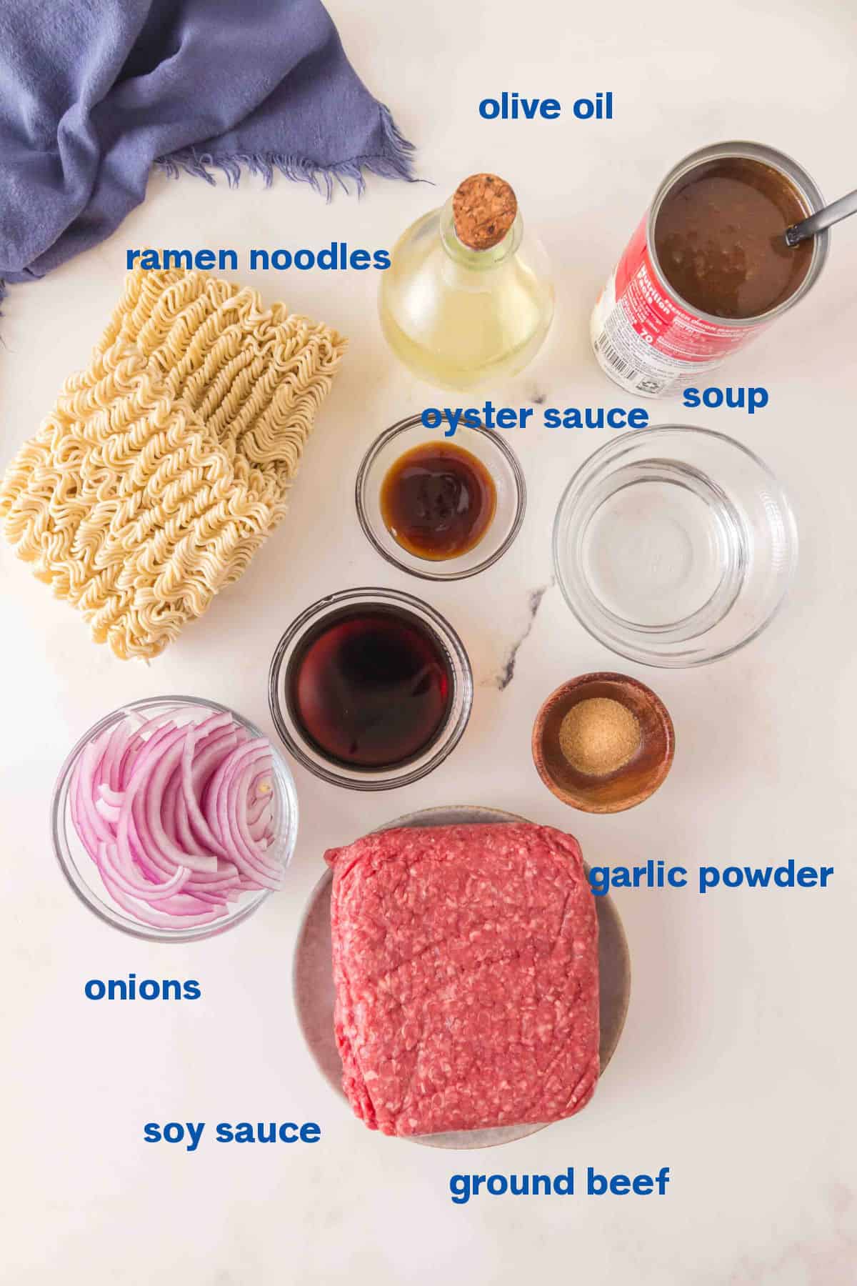 Beef and Ramen Noodles Ingredients