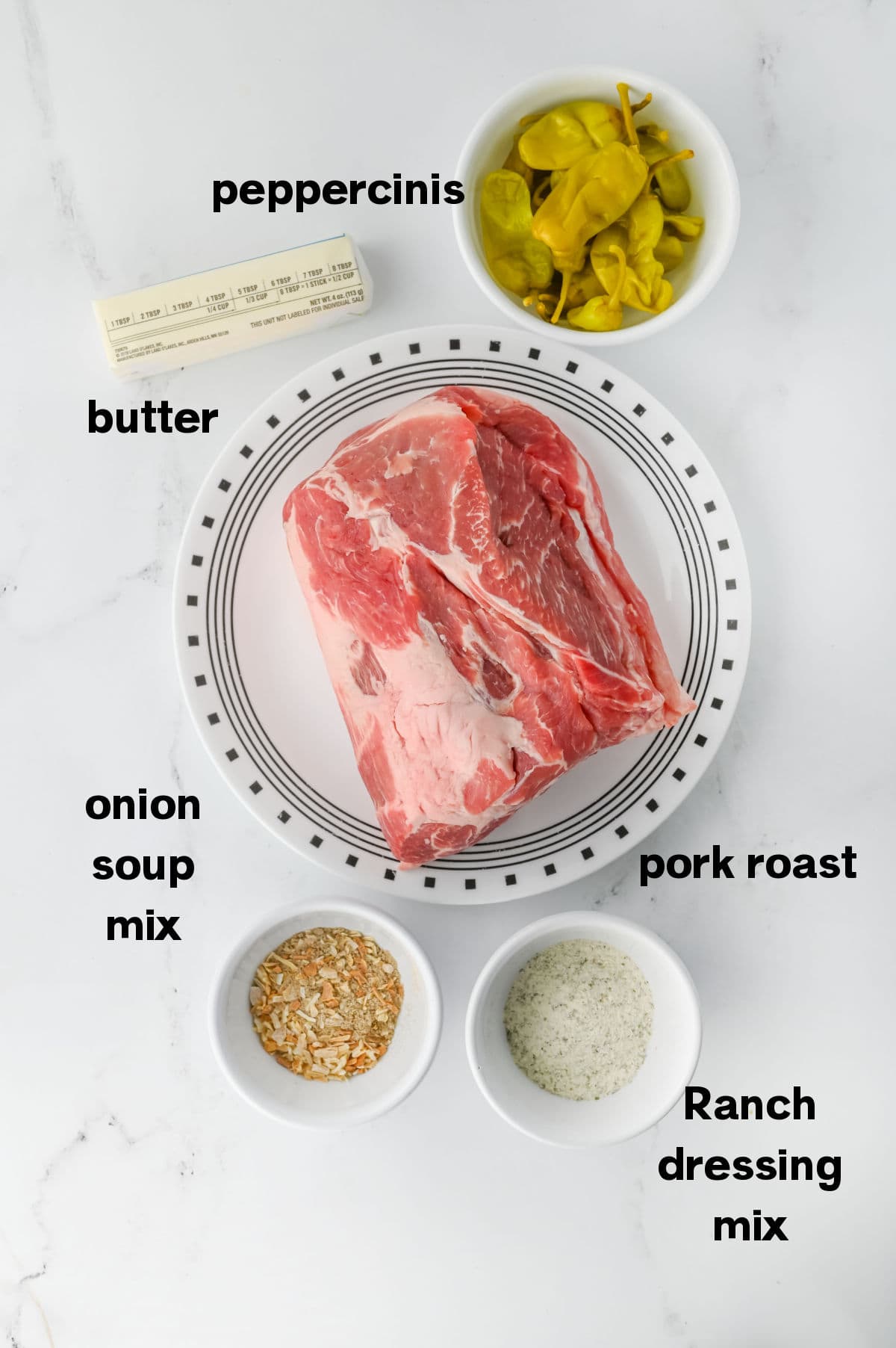 Crock pot Mississippi Pork Roast Ingredients
