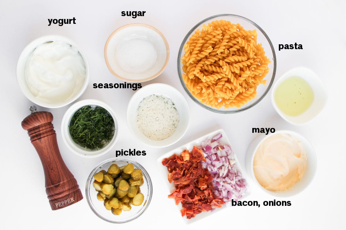 Dill Pickle Pasta Salad Ingredients