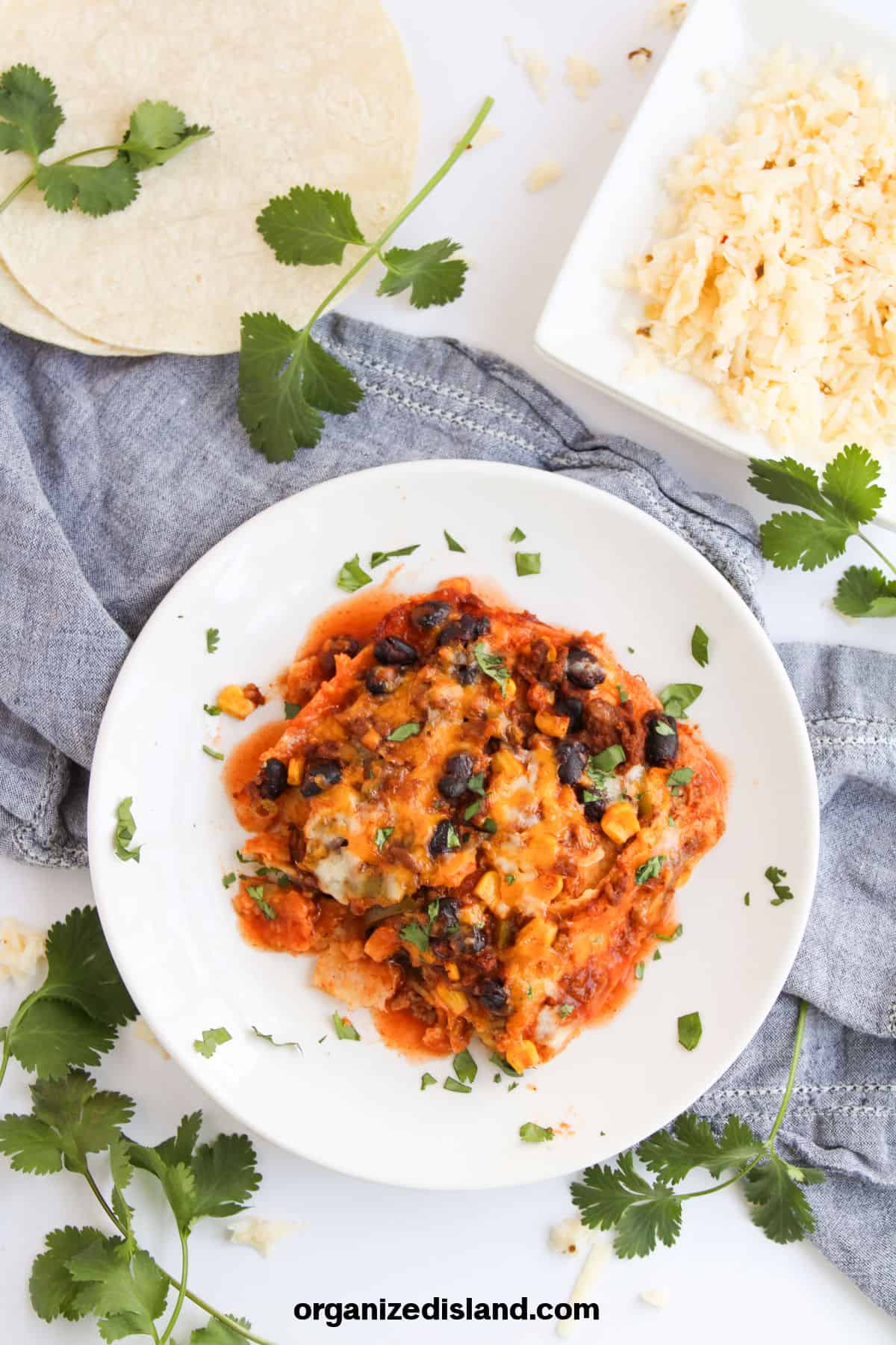 Easy Ground Beef Enchilada Casserole