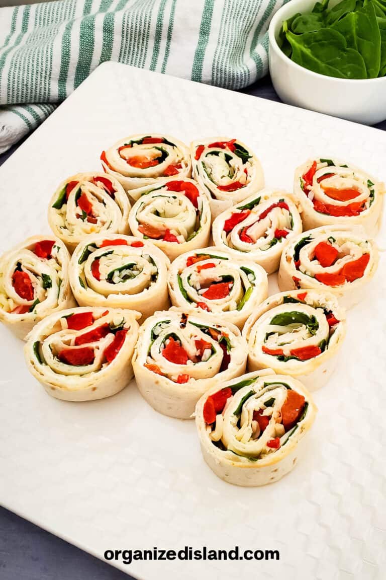 Easy Roasted Red Pepper Spread Pinwheels