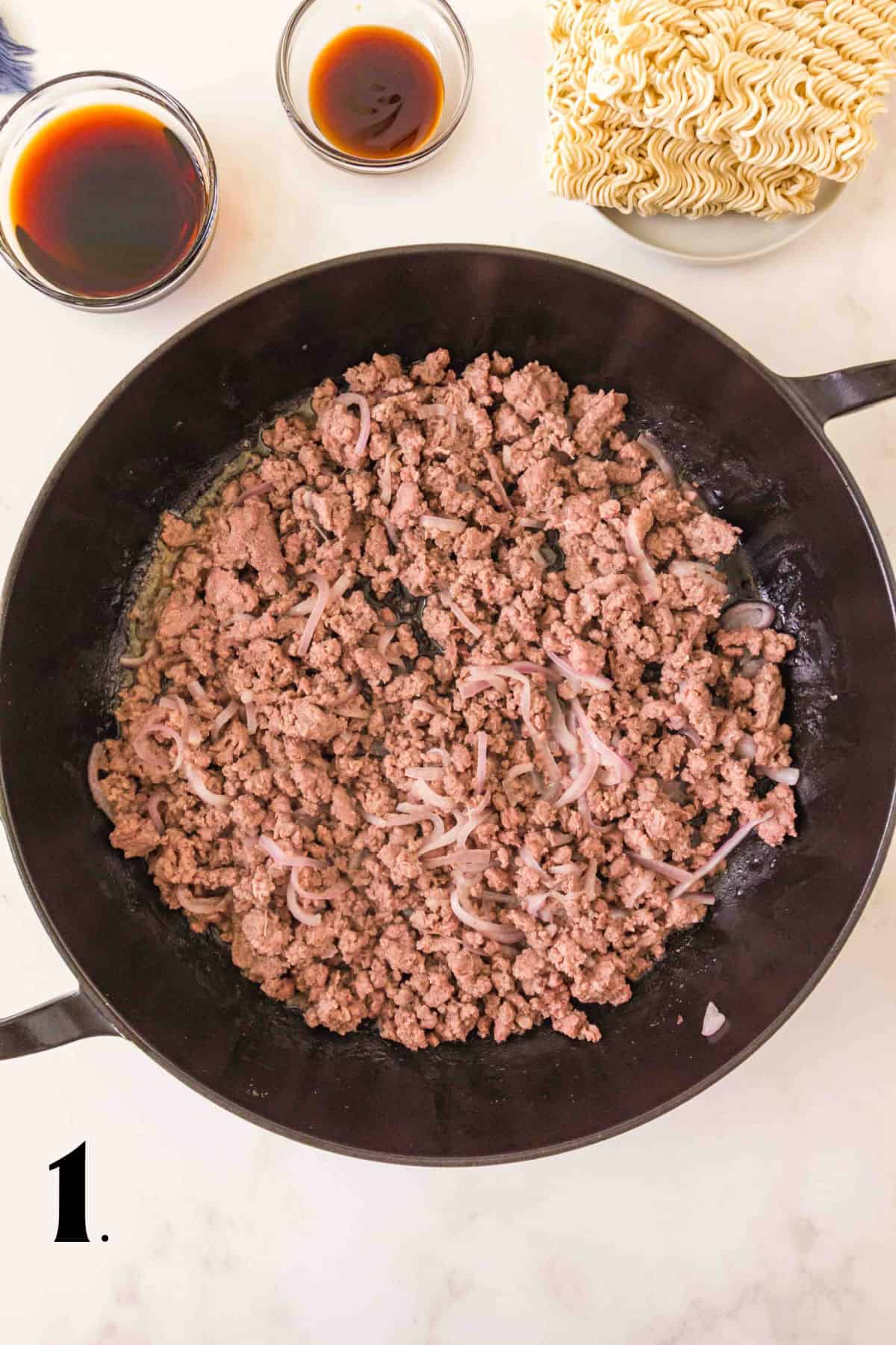 How to Make Beef Ramen Noodles Step 1