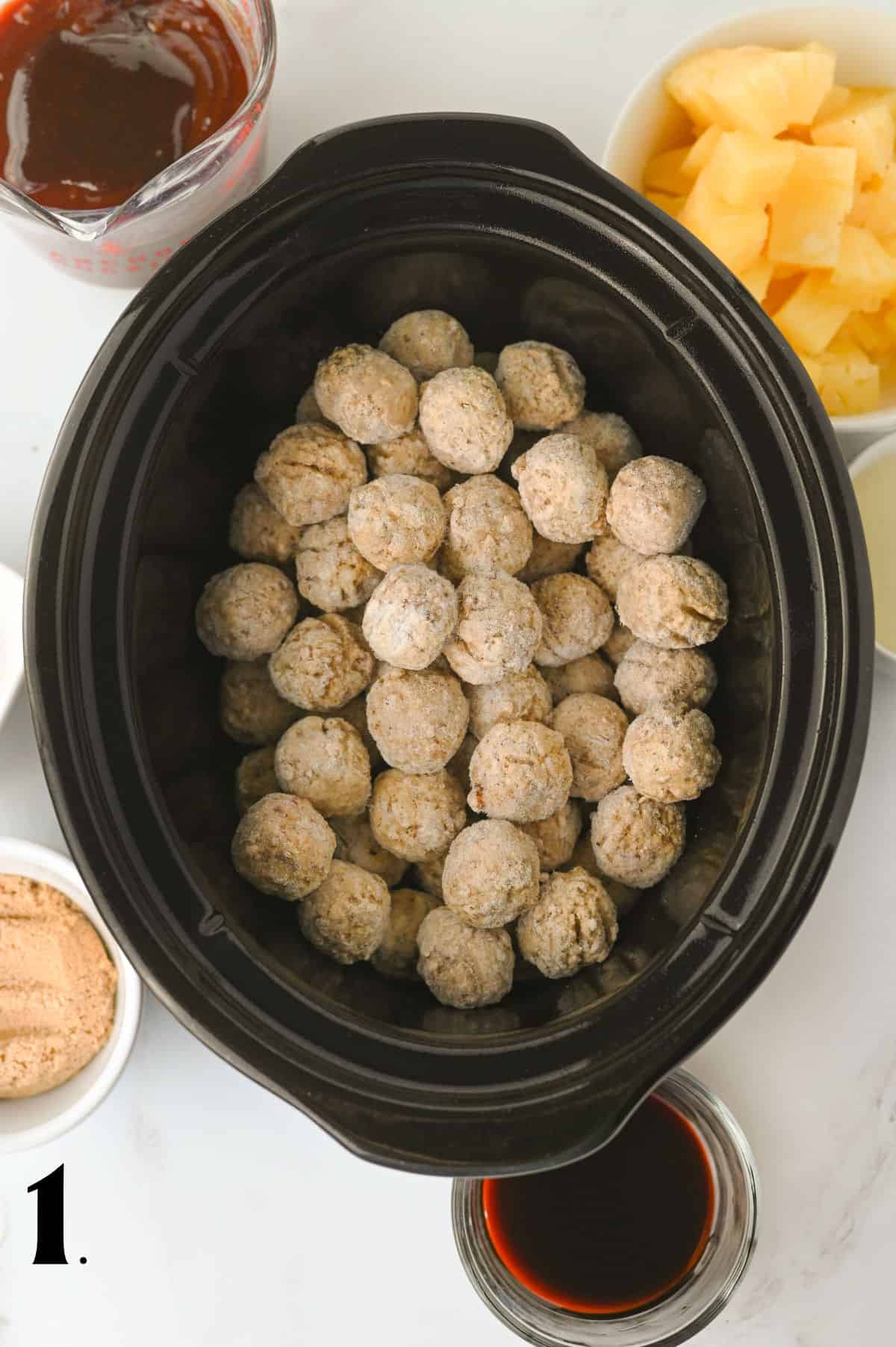 How to Make Crock Pot Hawaiian Meatballs Step 1