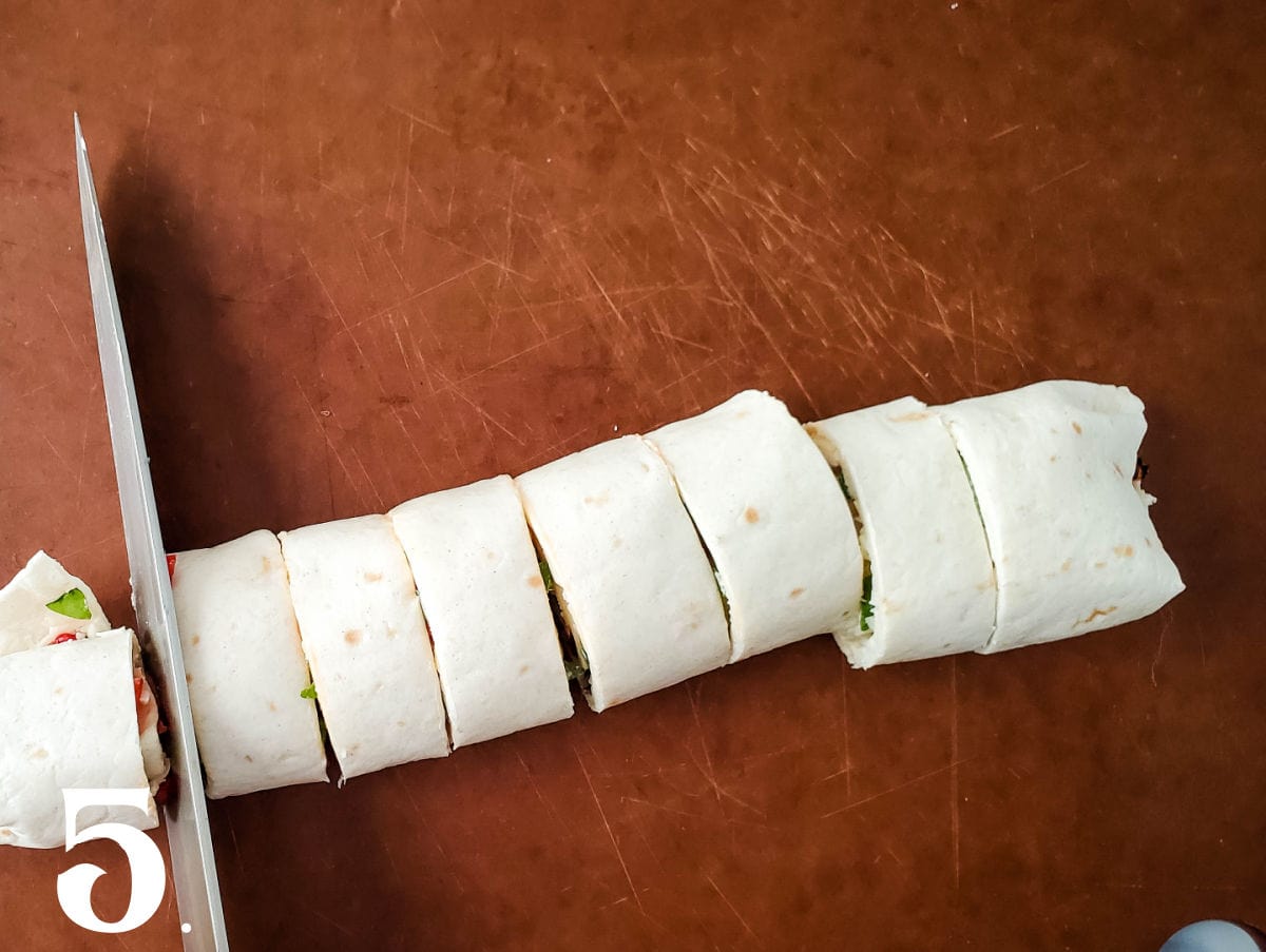 How to Make Roasted Red Pepper Spinach Pinwheels Step 5