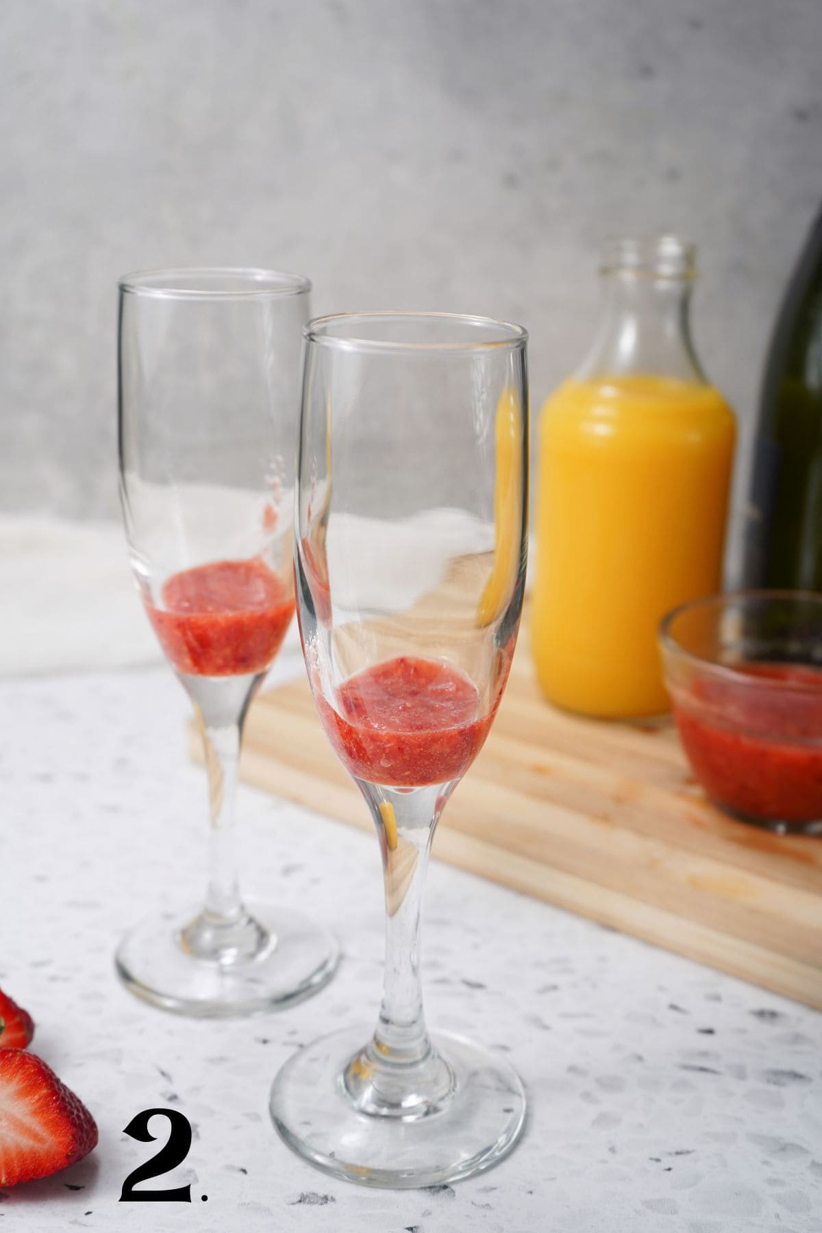 How to Make a Strawberry Mimosa Step 2