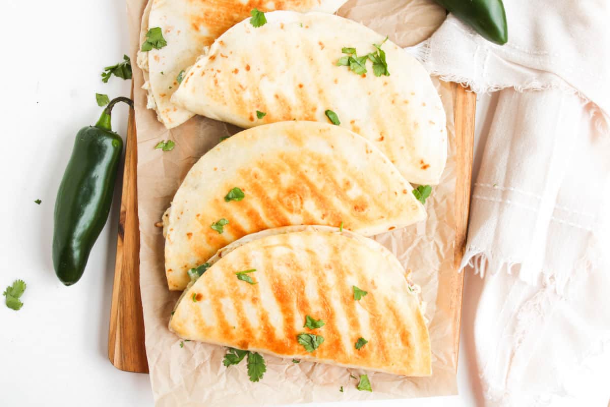 Best Jalapeño Popper Chicken Quesadillas