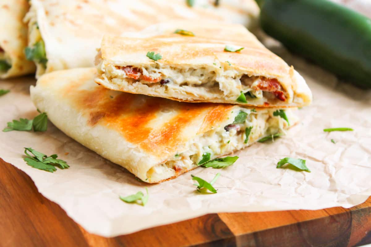 Delicious Jalapeño Popper Chicken Quesadillas