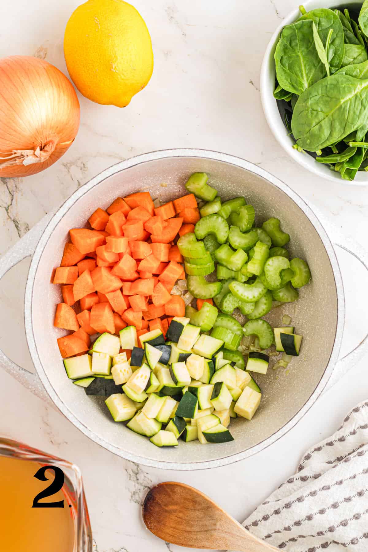 How to Make Vegetable Orzo Soup Step 2