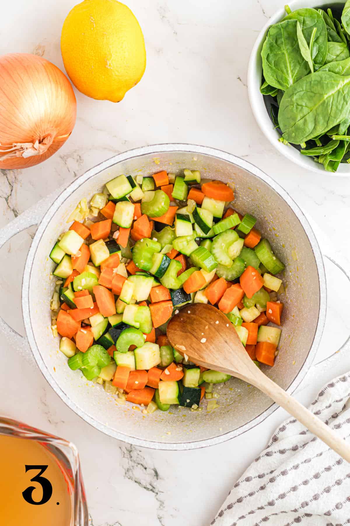 How to Make Vegetable Orzo Soup Step 3