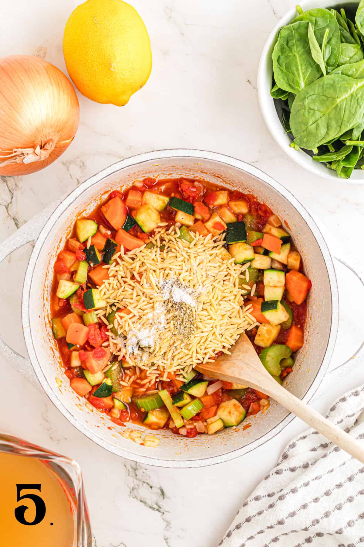 How to Make Vegetable Orzo Soup Step 5