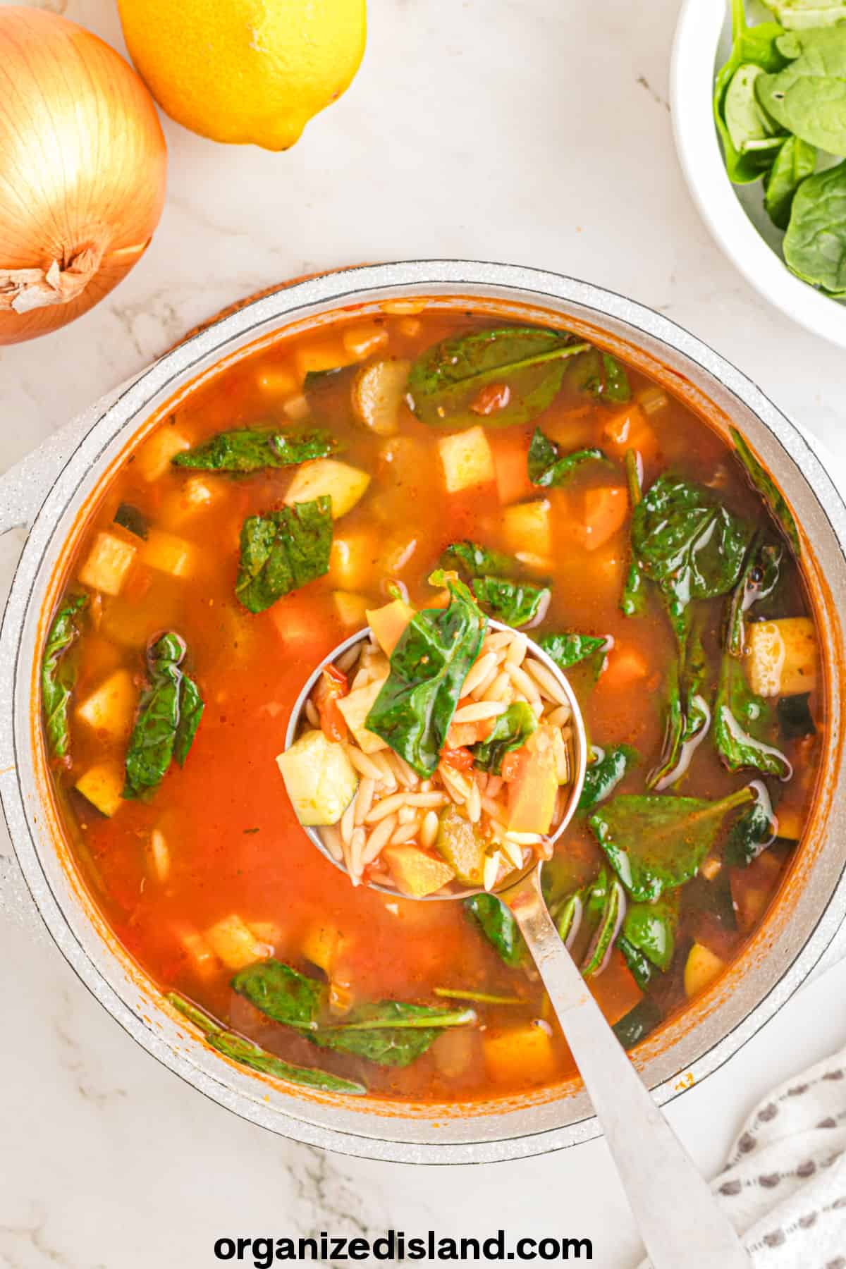 How to Make Vegetable Orzo Soup Step on the stove
