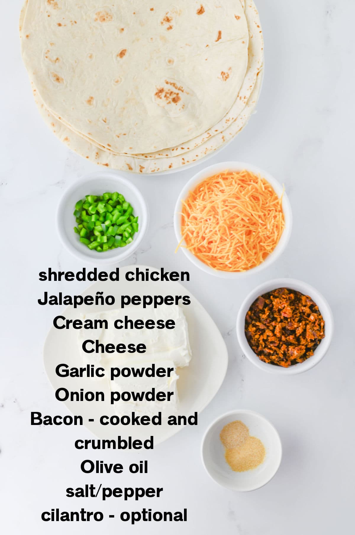 Jalapeno Popper Chicken Quesadillas Ingredients