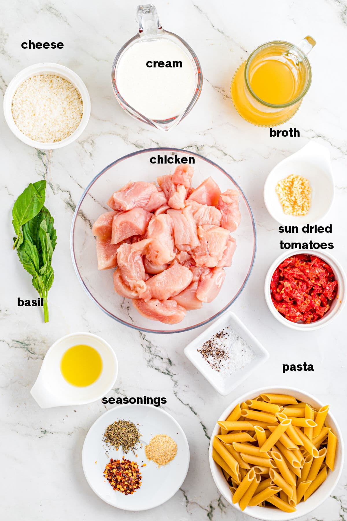 Marry Me Chicken Pasta Ingrdients