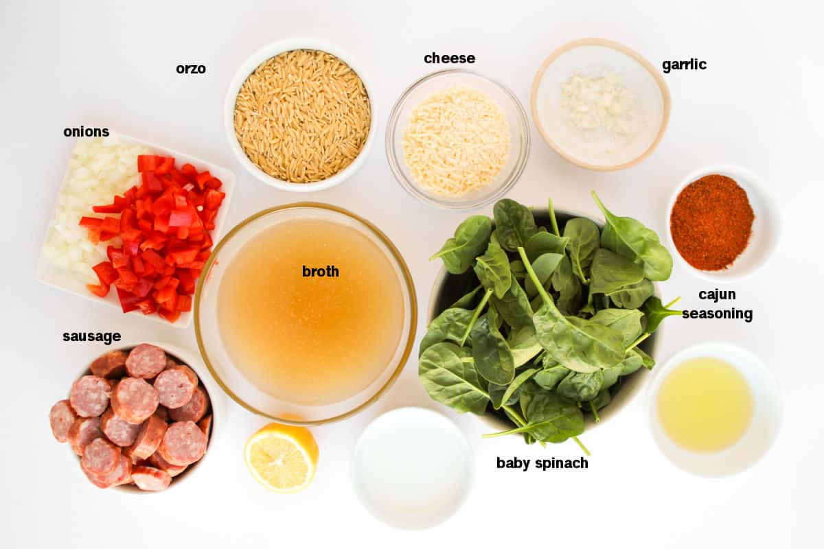 Orzo and Sausage Ingredients