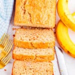 Bisquick Banana Bread cut into slices