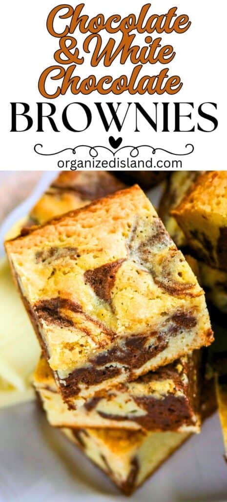 Easy Chocolate and White Chocolate Brownies